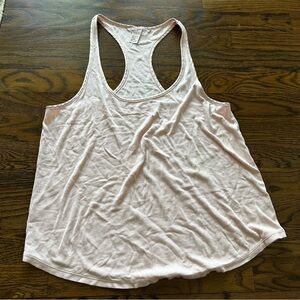 Victoria’s Secret Light Pink Ribbed Satin Trim Scoop Neck Racerback Tank Top